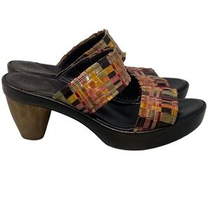 Think! Senza Peep Toe Sandal Basketweave Double Strap 84560 Women's 39 NWOB